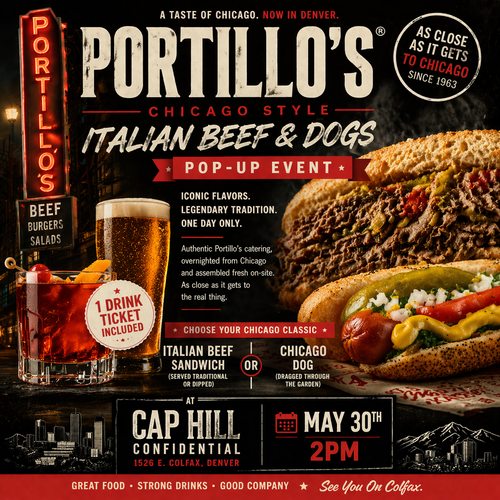 May 30th, 2pm - Portillo's and Cocktails - Chicago Pop-Up Party